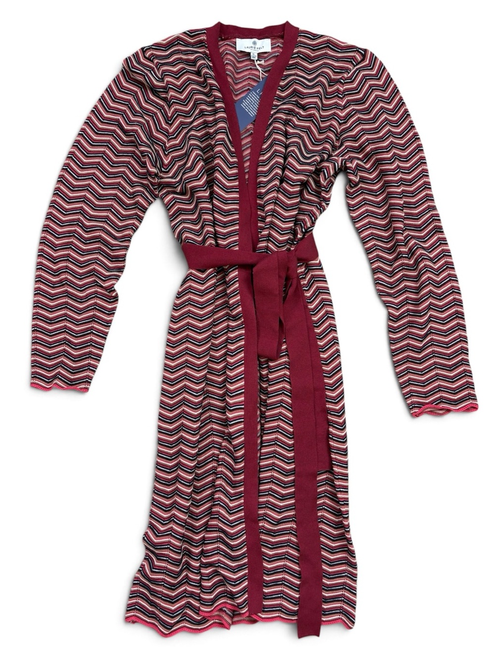 Laurie Felt Burgundy 2026 Fall Trend Chevron Wrap Dress